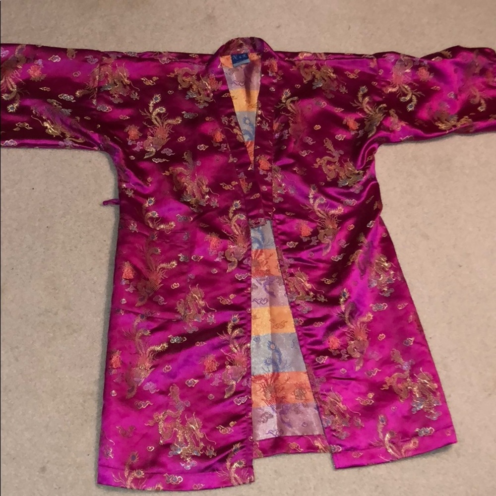 Pink silk kimono